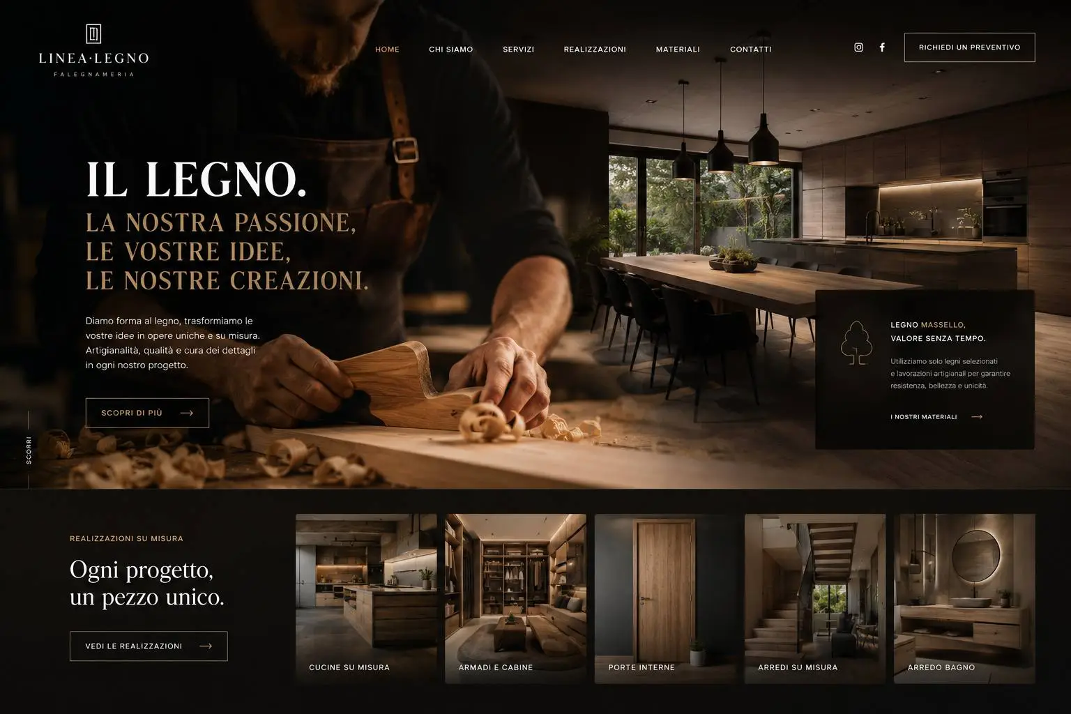 Esempio di sito web: Linea Legno — Falegnameria